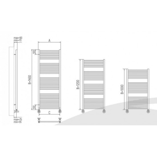 Полотенцесушитель водяной UKKO Мэрит П21 600x1000 (8-7-6) хром