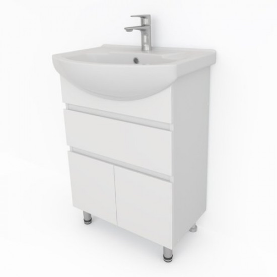 Тумба напольная Какса Модена 60 под умывальник Элеганс 60 белая Тумба напольная Какса Модена 60 под умывальник Элеганс 60 белая