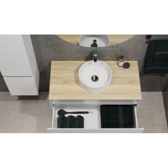 Тумба под умывальник Jorno Cossety 100 белая/дуб мавелла голд