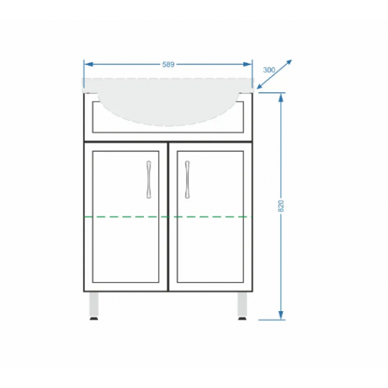Тумба под умывальник Vako Венеция 60 белый