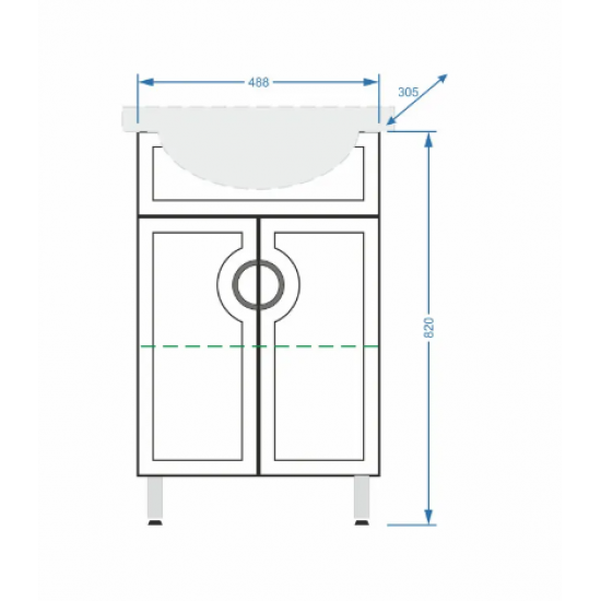 Тумба под умывальник Vako Вероника Эрика 55 белый