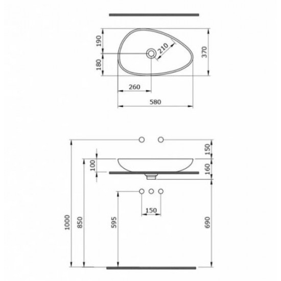 Умывальник Bocchi Etna 1114-006-0125 58x37 серый матовый