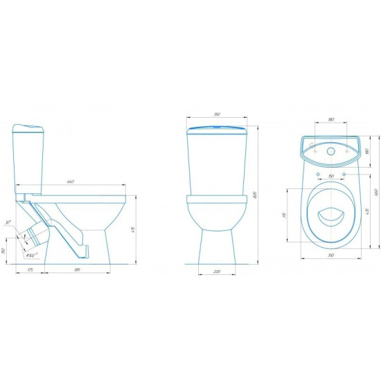Унитаз-компакт Rosa Комфорт 35x66 коричневый