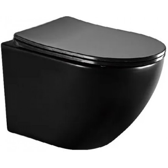 Унитаз подвесной Milleau Alby 203 48x37 сиденье Duroplast, Softlose черный