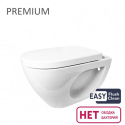 Унитаз подвесной Керамин Трино 37,2x55,8 сиденье жесткое Duroplast Slim, микролифт