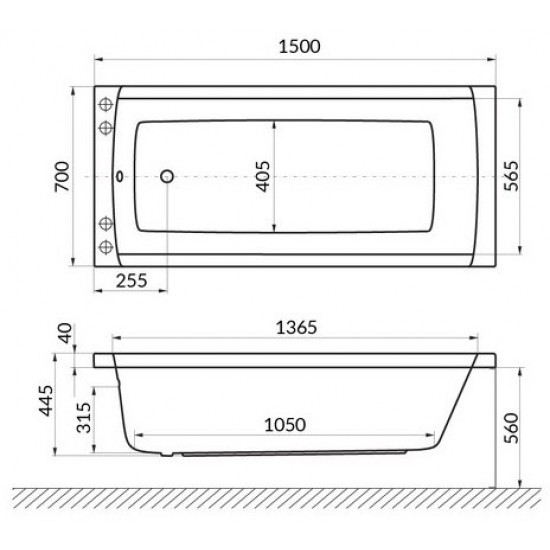 Ванна акриловая Excellent Aquaria 150x70