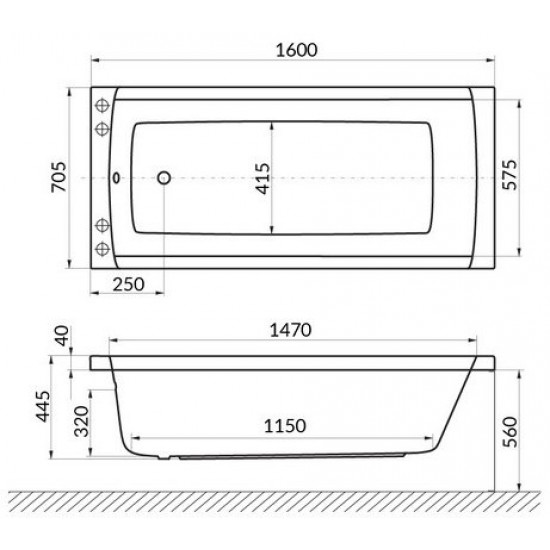 Ванна акриловая Excellent Aquaria 160x70