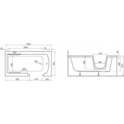Ванна акриловая Polimat AVO 140x70 белая
