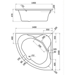 Ванна акриловая Santek КАРИБЫ 140x140