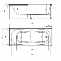 Ванна акриловая Timo INKA1770 170x70 белая