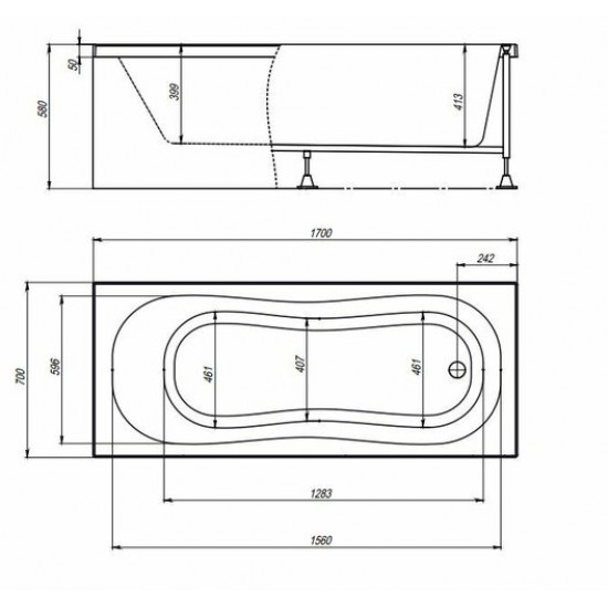 Ванна акриловая Timo INKA1770 170x70 белая
