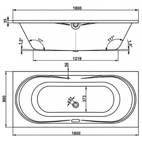 Ванна акриловая Vagnerplast Briana 180x80