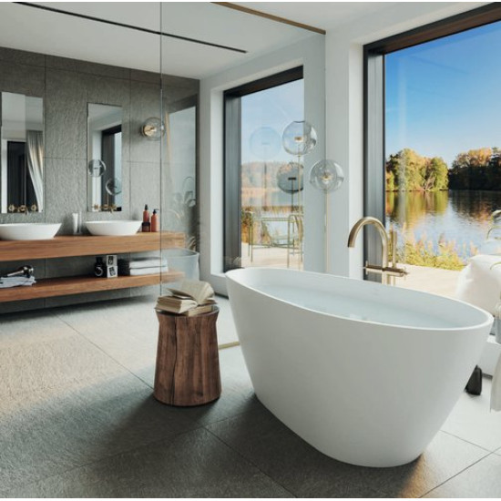 Ванна из литьевого мрамора Fjordd Senja 160x75 белый глянец