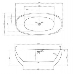 Акриловая ванна Abber AB9285 170x80 белая