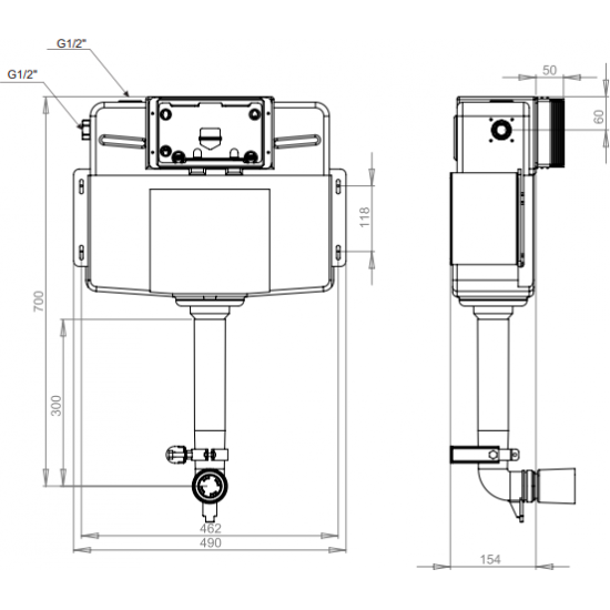Бачок скрытого монтажа для приставных унитазов Lavinia Boho 38020010