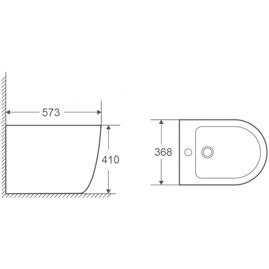 Биде Welt-Wasser MERZBACH 003MT-BL напольное Биде Welt-Wasser MERZBACH 003MT-BL напольное