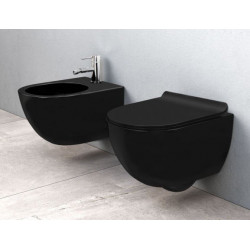 Биде подвесное Rea Carlo Mini Black Matt REA-C9901 49x36,5 черное матовое