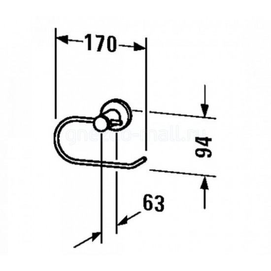 Держатель для туалетной бумаги Duravit D-Code 99261000 хром Держатель для туалетной бумаги Duravit D-Code 99261000 хром