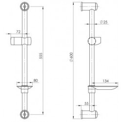 Душевой гарнитур Rubineta Varianta 621010B хром