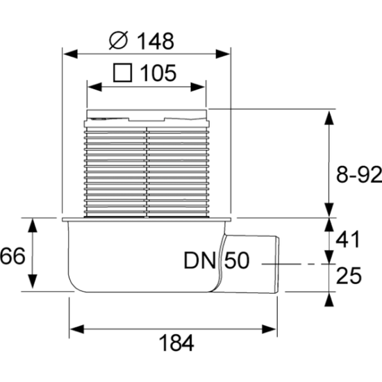 Душевой трап TECEdrainpoint S 50 хром  матовый