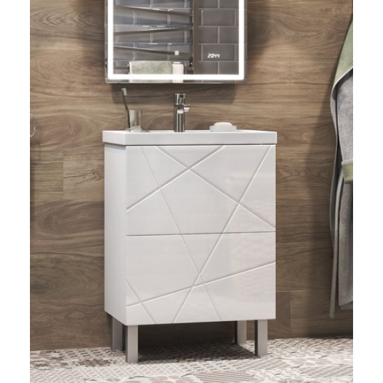 Тумба Vigo Geometry 500-0-2 под умывальник Фостер, белый глянец Тумба Vigo Geometry 500-0-2 под умывальник Фостер, белый глянец