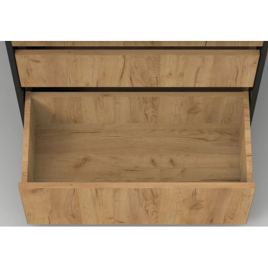 Тумба под  умывальник АВН 80 Ванкувер 66.03 (34) дуб крафт золотой/ черный матовый