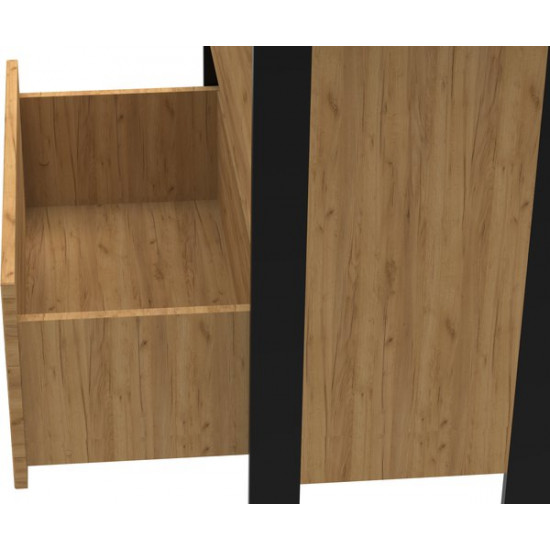 Тумба под  умывальник АВН 80 Ванкувер 66.03 (34) дуб крафт золотой/ черный матовый