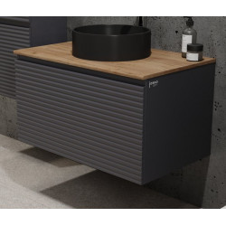 Тумба под умывальник Jorno Cossety 80 антрацит/дуб крафт золотой