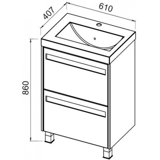 Тумба под умывальник АВН 60 Turin 64.01 белая