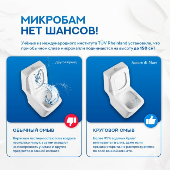 Унитаз-компакт Amore di Mare Tronto Bidet N900-X 36,5x65 с функцией биде, сиденье Duroplast, микролифт, белый