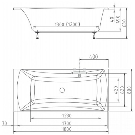 Ванна акриловая Alpen Alia 180x80