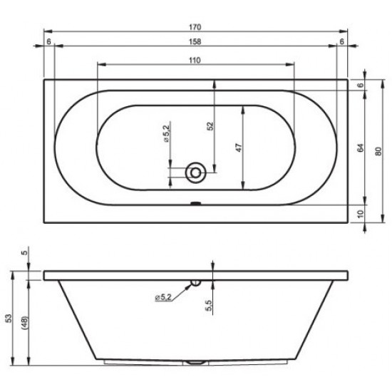 Ванна акриловая Riho Carolina 170x80