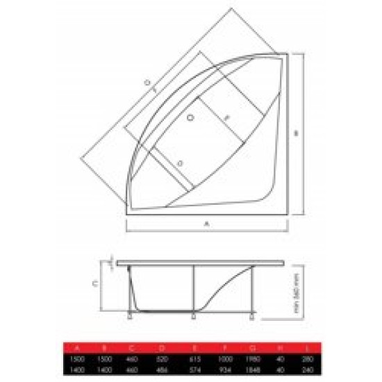 Ванна акриловая Vayer Boomerang 140x140