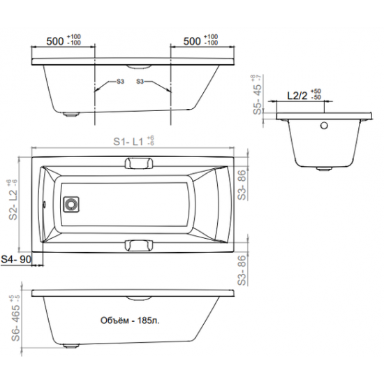 Ванна акриловая Тритон Алекса 160 160x75 белая