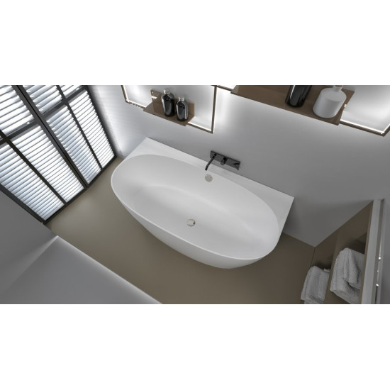 Ванна из литьевого мрамора Aquastone AQS 13 155x80 белый матовый