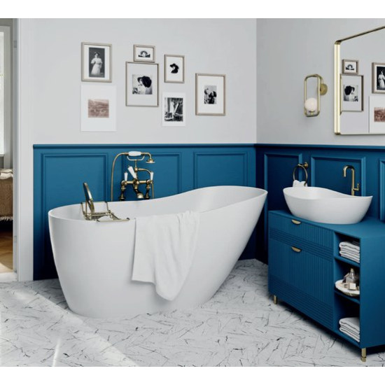 Ванна из литьевого мрамора Fjordd Bolstad 150x72,5 белый глянец