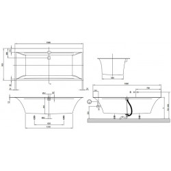 Ванна квариловая Villeroy & Boch SQUARO EDGE 12 UBQ 190 SQE 2DV-01