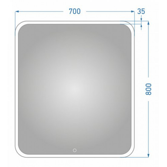 Зеркало Alavann Anna 70 с LED-подсветкой и сенсорным выключателем