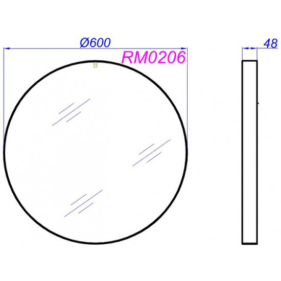 Зеркало Aqwella Fargo 60 черное