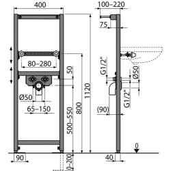 Pама для умывальника Alcaplast A104/1120 Pама для умывальника Alcaplast A104/1120