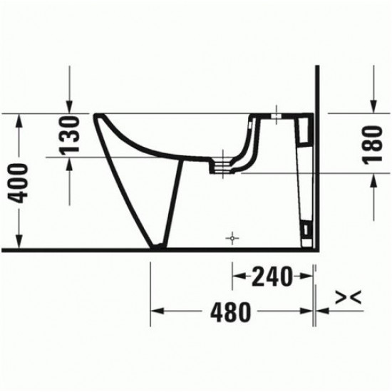 Биде напольное Duravit D-Neo 2294100000 37x65 белый