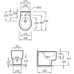 Биде напольное Jacob Delafon Formilia Viragio E4794 54x36