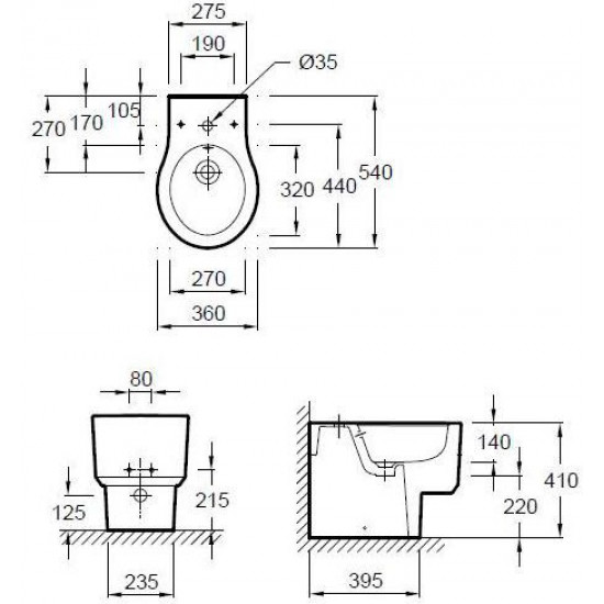 Биде напольное Jacob Delafon Formilia Viragio E4794 54x36 Биде напольное Jacob Delafon Formilia Viragio E4794 54x36