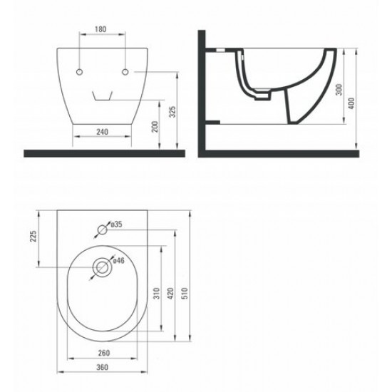 Биде подвесное Deante Peonia CDE 6BPW 51x36