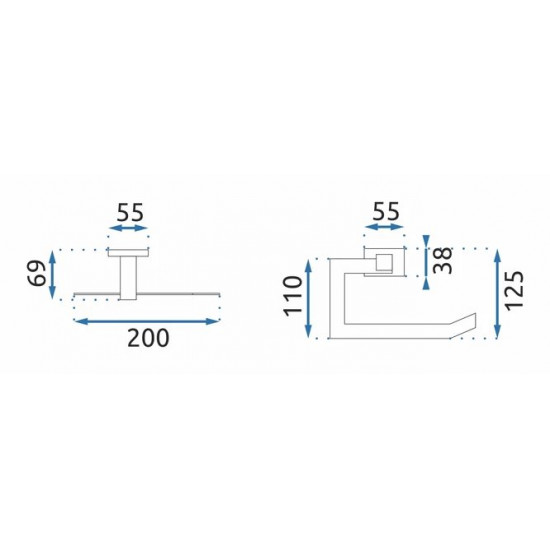 Бумагодержатель Rea ERLO 04 Black Matt 80010 черный матовый