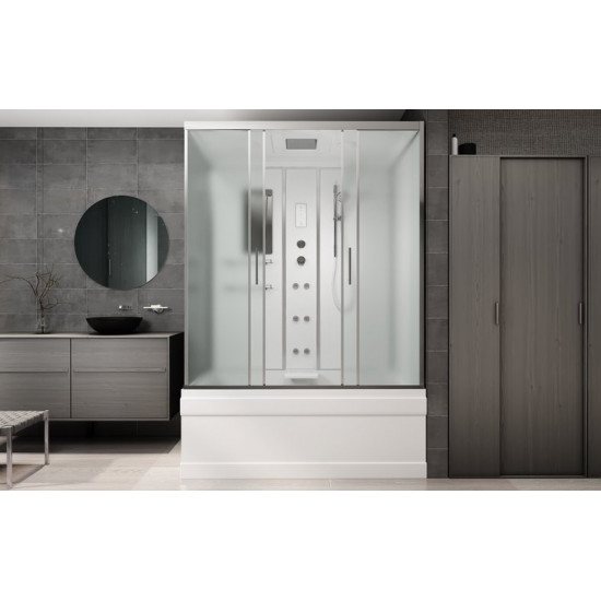 Душевая кабина Avacan EM4515GM+EL AVA N 150x85 с гидромассажем и электрикой, стекла матовые, профиль хром Душевая кабина Avacan EM4515GM+EL AVA N 150x85 с гидромассажем и электрикой, стекла матовые, профиль хром