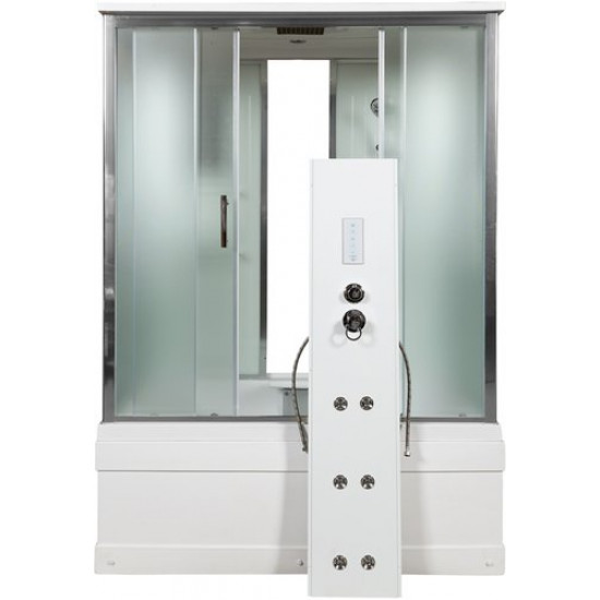 Душевая кабина Avacan EM4515GM+EL AVA N 150x85 с гидромассажем и электрикой, стекла матовые, профиль хром Душевая кабина Avacan EM4515GM+EL AVA N 150x85 с гидромассажем и электрикой, стекла матовые, профиль хром