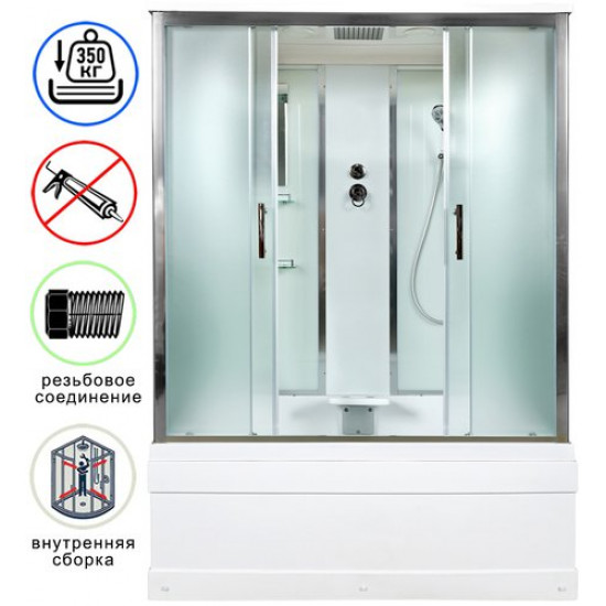 Душевая кабина Avacan EM4516 AVA N 160x85 стандарт, стекла матовые, профиль хром Душевая кабина Avacan EM4516 AVA N 160x85 стандарт, стекла матовые, профиль хром