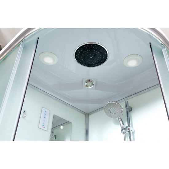 Душевая кабина Deto D102S L с электрикой, стекла матовые, профиль хром, левая