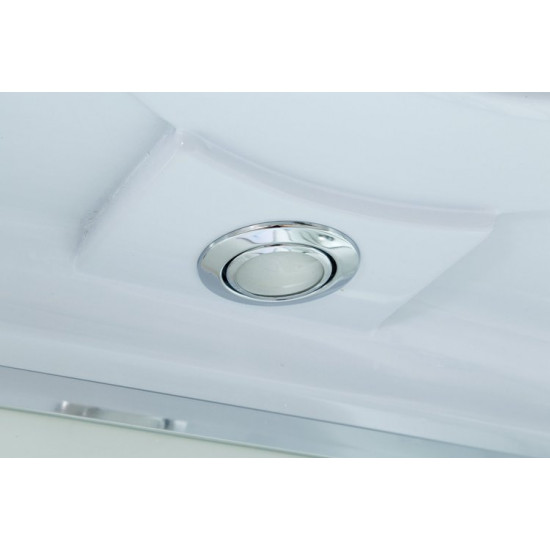 Душевая кабина Deto D102S L с электрикой, стекла матовые, профиль хром, левая